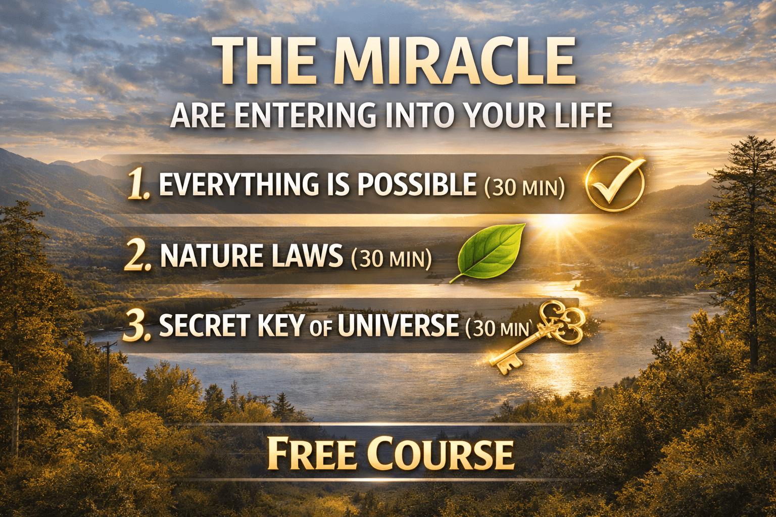 1. THE MIRACLE ENTERING INTO YOUR LIFE
