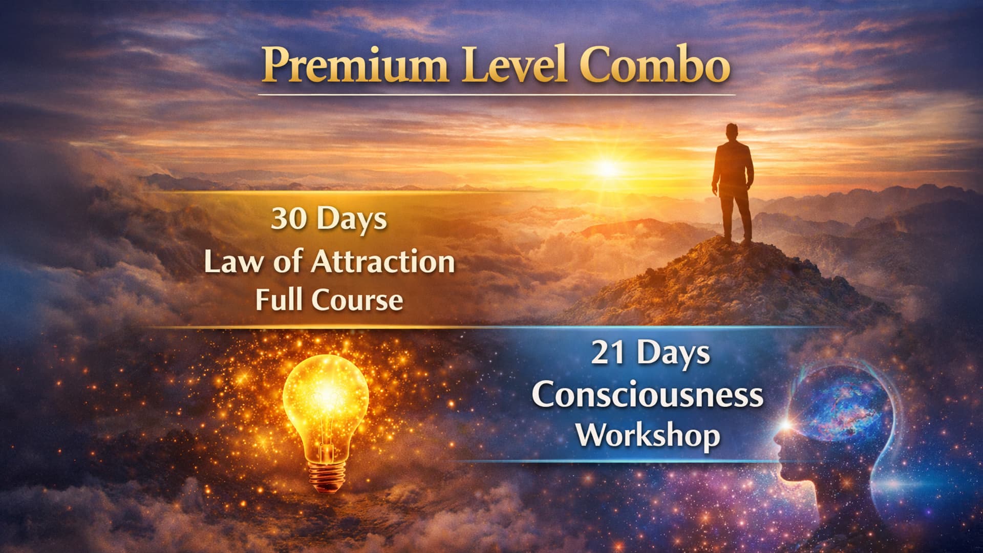 Premium Level Combo: 🌟 Law of Attraction Masterclass 30-Day Life Transformation Program  & 🕉️ Higher Consciousness Masterclass 21-Day Karma Cleansing & Self-Realization Program